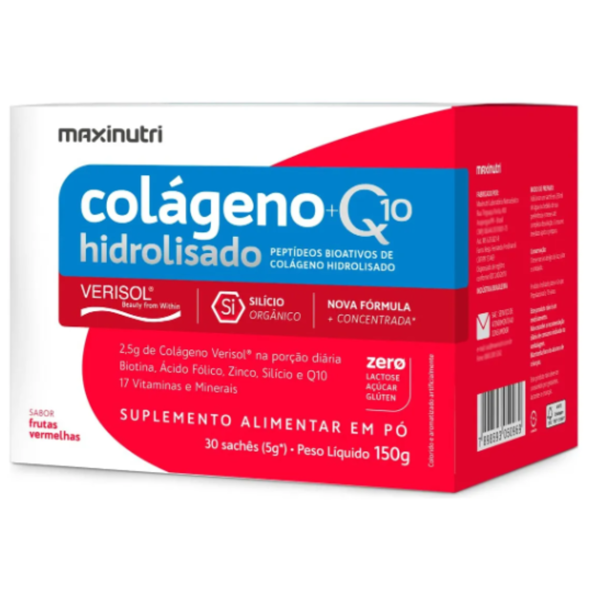 COLAGENO HIDR 2EM1 VERISOL Q10 FRUTAS VERMELHAS 30X5 SACHE  MAXINUTRI