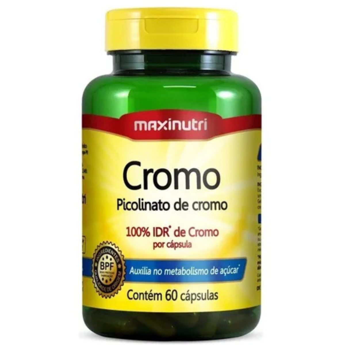 Picolinato de Cromo 100% IDR  60 Cáps Maxinutri