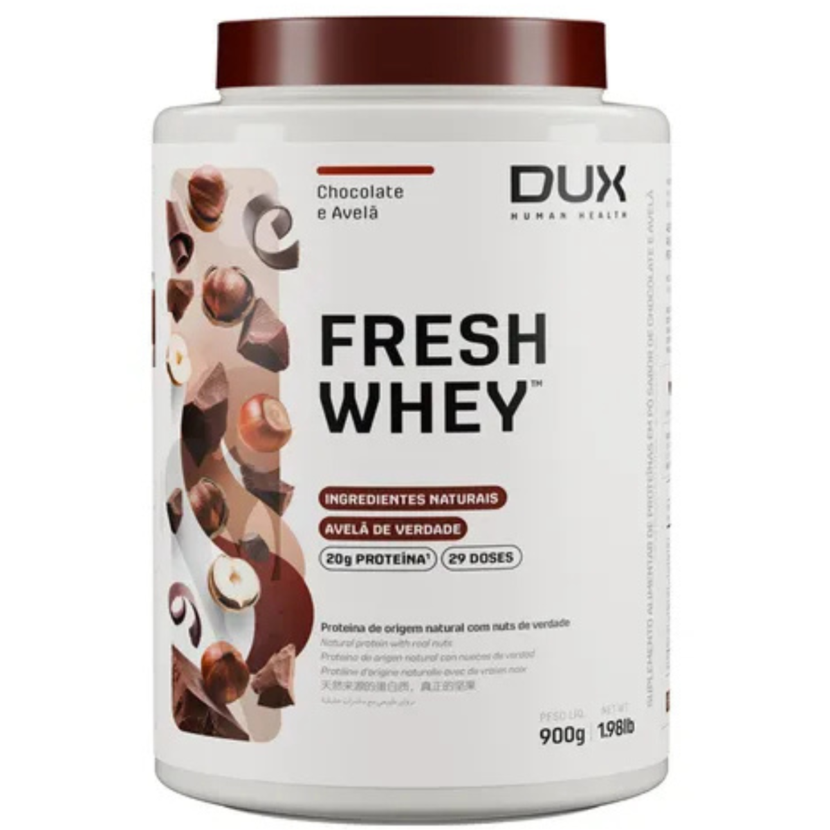FRESH WHEY CHOCOLATE BELGA E AVELA 900G - DUX
