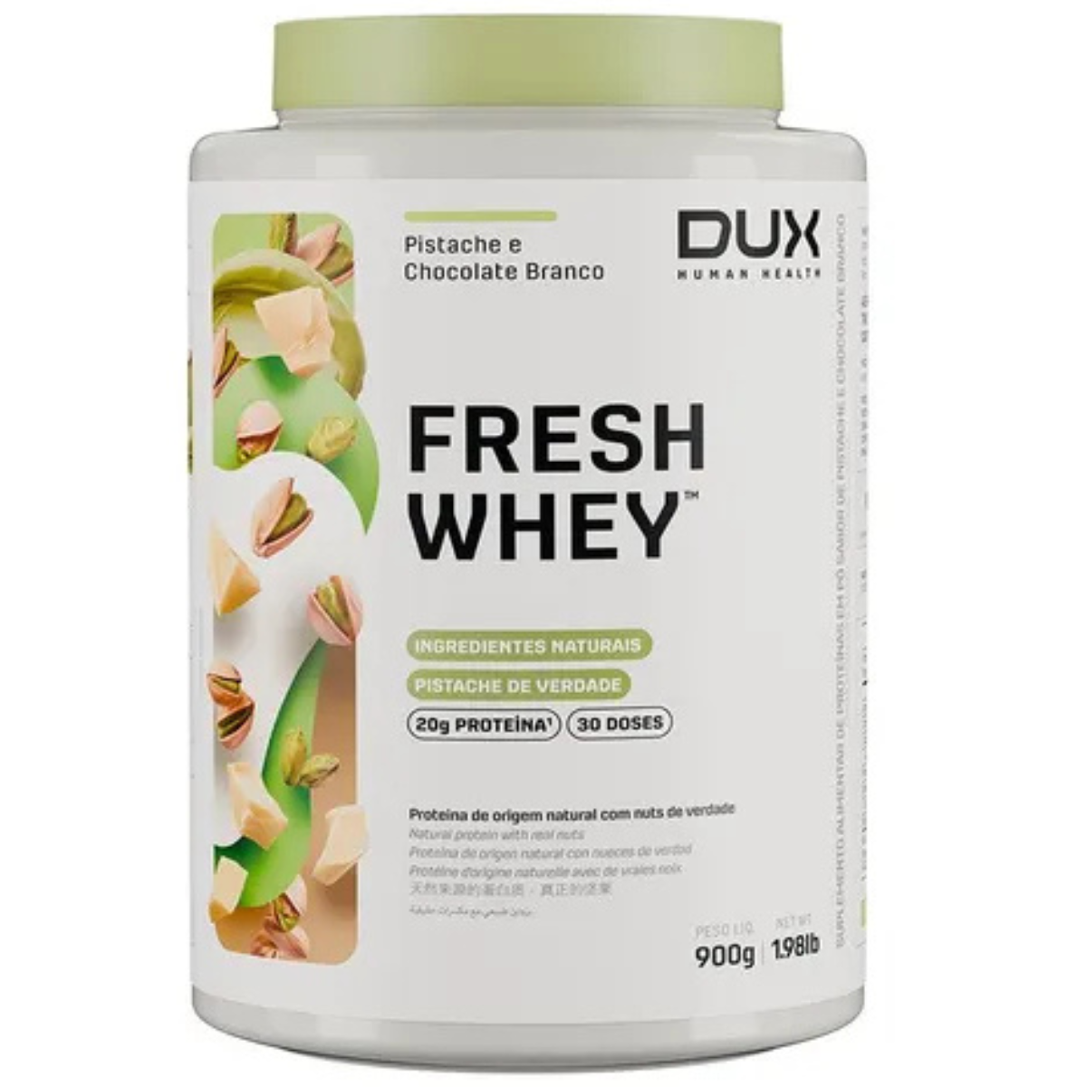 FRESH WHEY PISTACHE C/CHOC BRANCO 900G - DUX