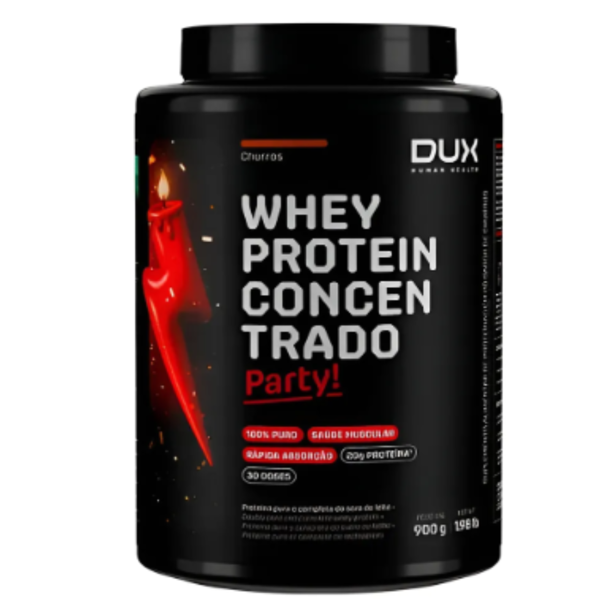 Whey Protein Concentrado  Pote 900g Sabor Churros Dux