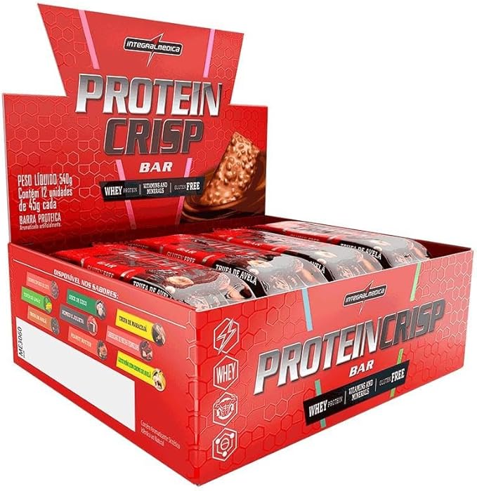 PROTEIN CRISP BAR BROWNIE CHOCOLATE DISPLAY C/12  INTEGRALME