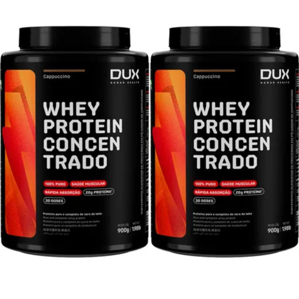 COMBO 2X WHEY PROTEIN CONCENTRADO CAPPUCINO 900g DUX