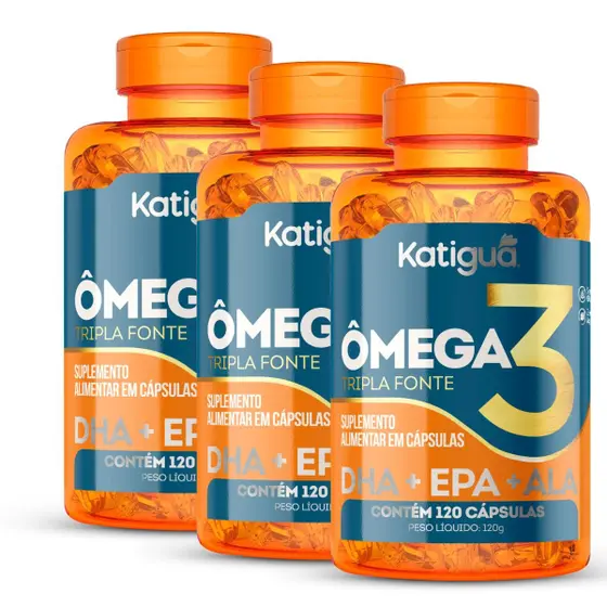 KIT 3 - OMEGA 3 TRIPLA FONTE 1000MG CPS GEL C/120 -KTG