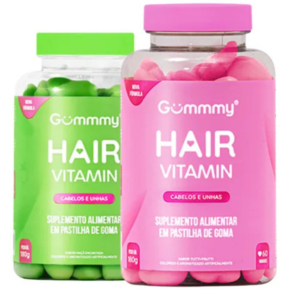 Combo Gummy Maça Verde +Tutti Frutti  Gummy Hair