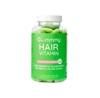 GUMMY HAIR VITAMINA MAÇA VERDE COM 60 GOMAS