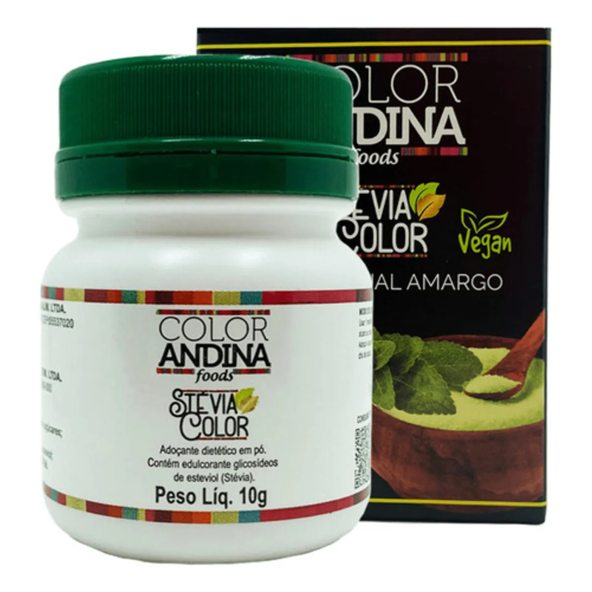Adoçante Natural Dietético Stévia 10g Color Andina Sem Amargo
