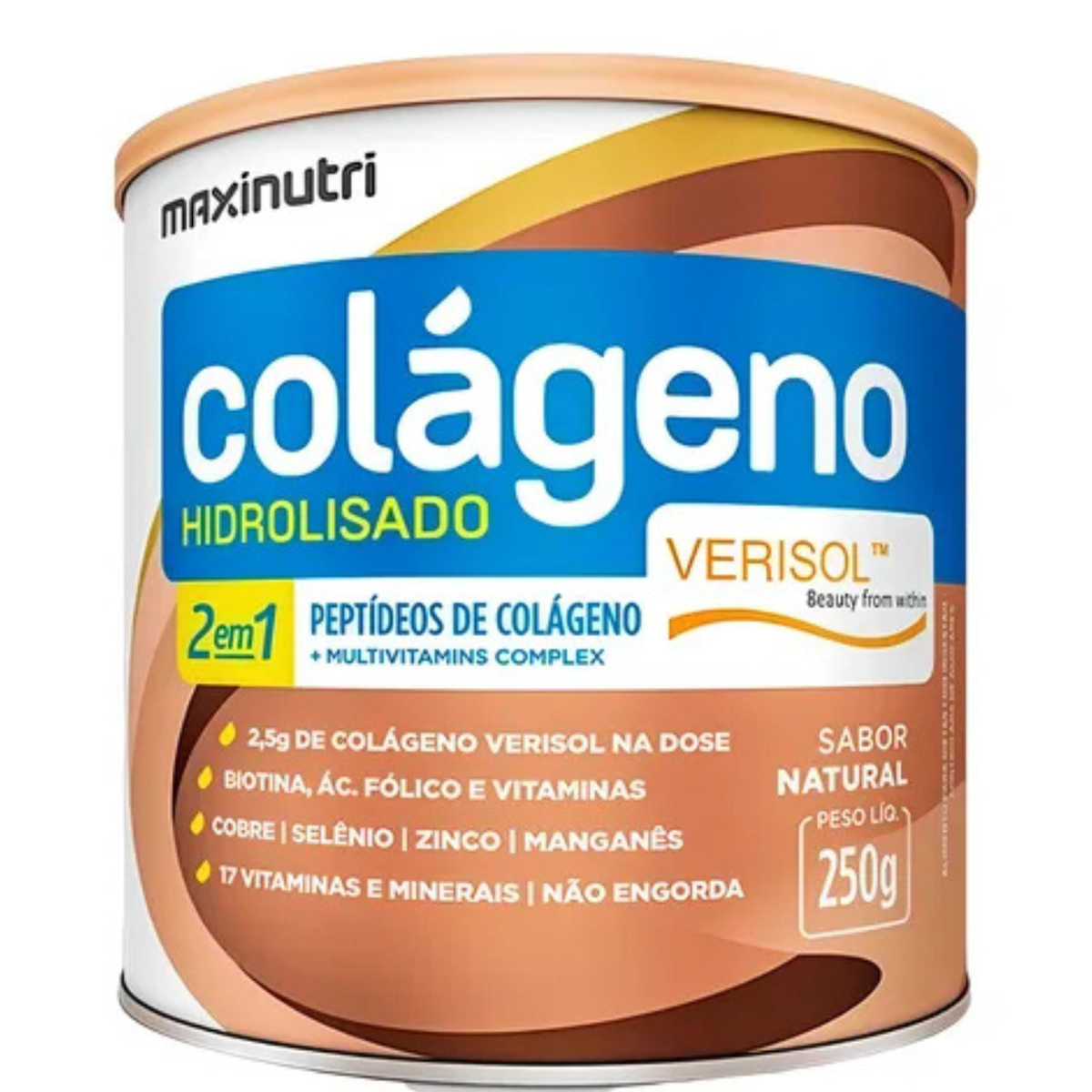 Colágeno Hidrolisado 2 em 1 Verisol Maxinutri 250g Sabor Natural