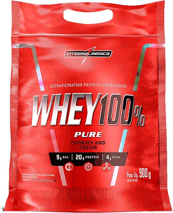 WHEY PROTEIN 100% PURE COOKIES AND CREAM  POUCH 900G  INTEGRALMEDICA
