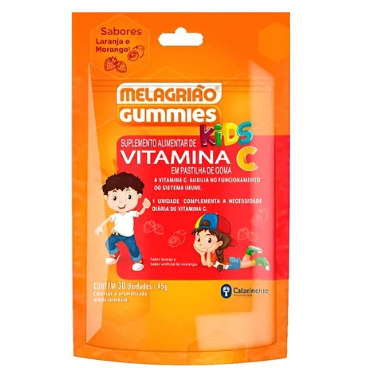 Melagrião Vitamina C Kids C/30 Gomas Laranja e Morango