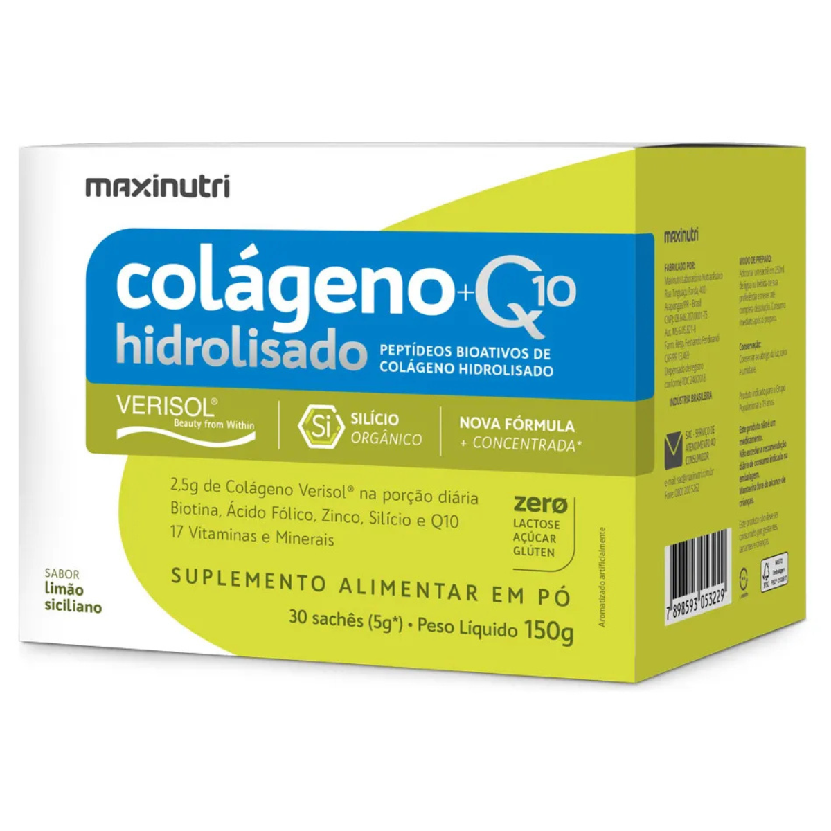 COLAGENO HID 2EM1 VERISOL Q10 LIMAO SICILIANO 30X5 SACHE MAXINUTRI