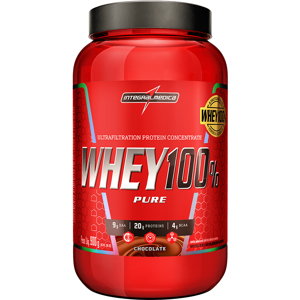 WHEY PROTEIN 100 % PURE CHOC PO POTE 900G - INTEGRALMEDICA